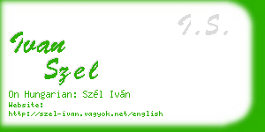 ivan szel business card