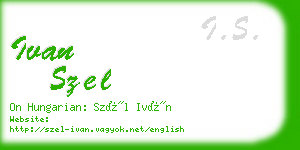 ivan szel business card